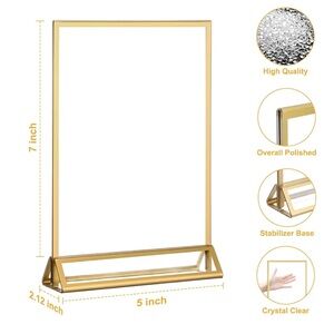 Gold Tabletop Display Frames, set of 5